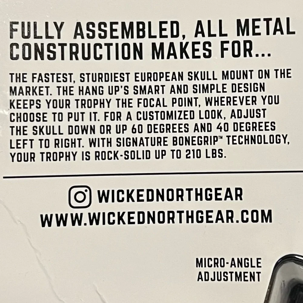 Wicked North “The Hand Up” Euro Mount – All Metal SM Medium Skull Trophy Display